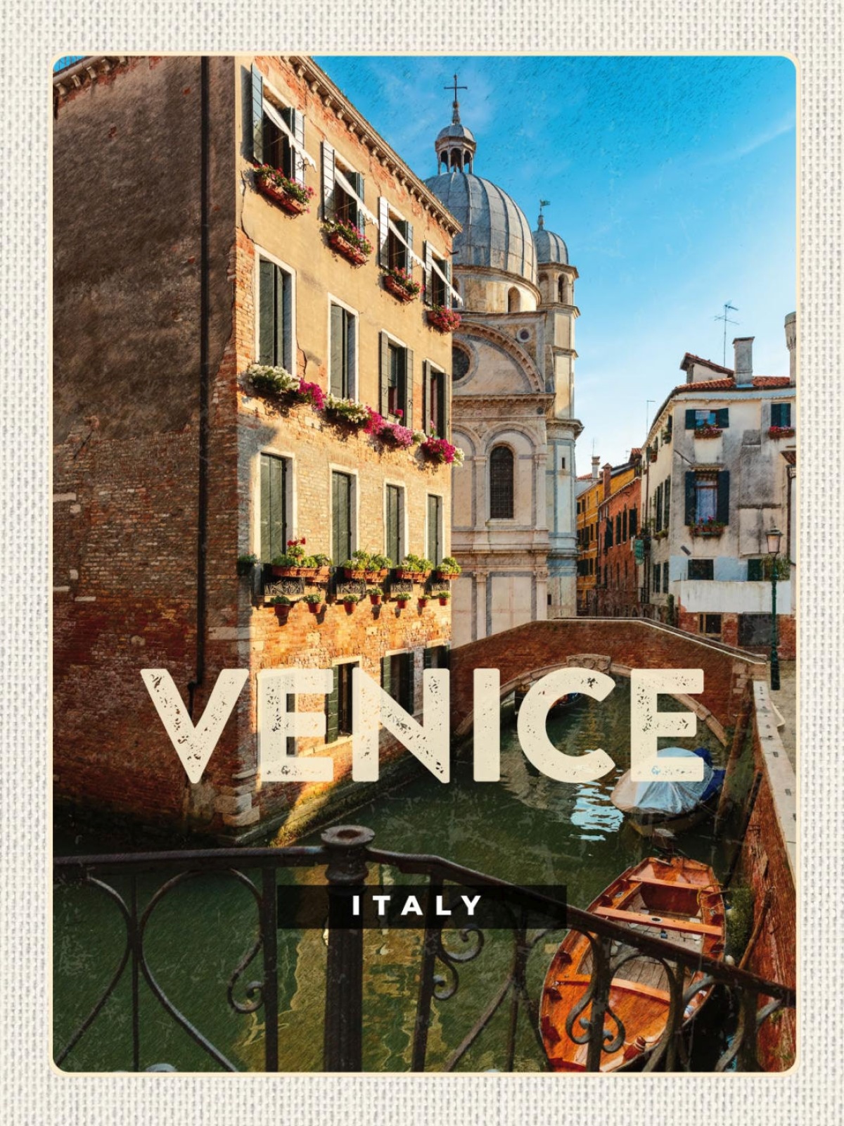 Schild Venice Italy Venedig Italien Gondel Stadt 12x18 20x30 30x40 Blech/Holz