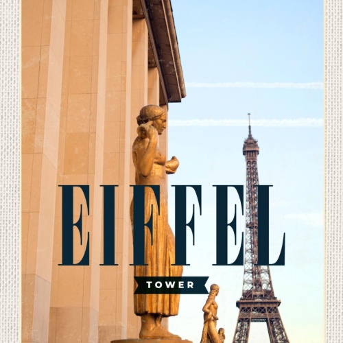 Schild Eiffel Tower Turm France Paris Frankreich 12x18 20x0 30x40 Blech od. Holz