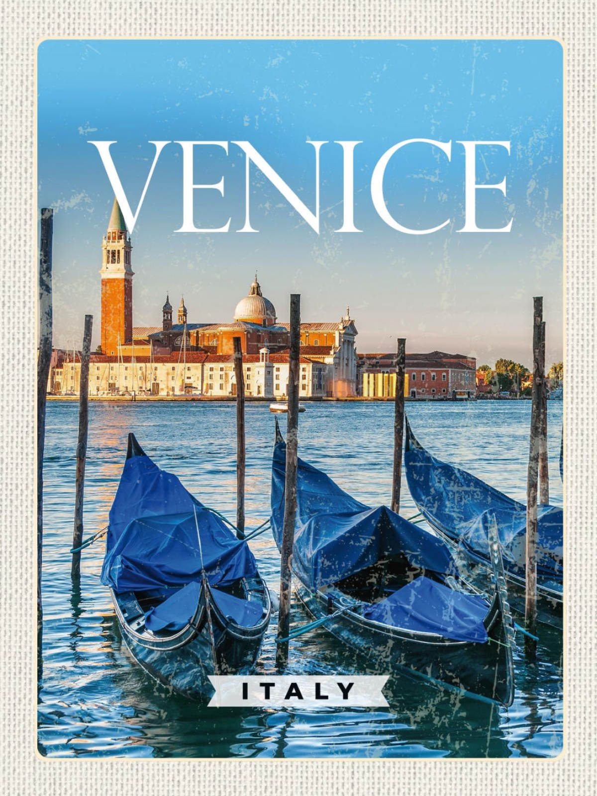 Schild Venice Italy Venedig Italien Gondel Hafen 12x18 20x30 30x40 Blech/Holz