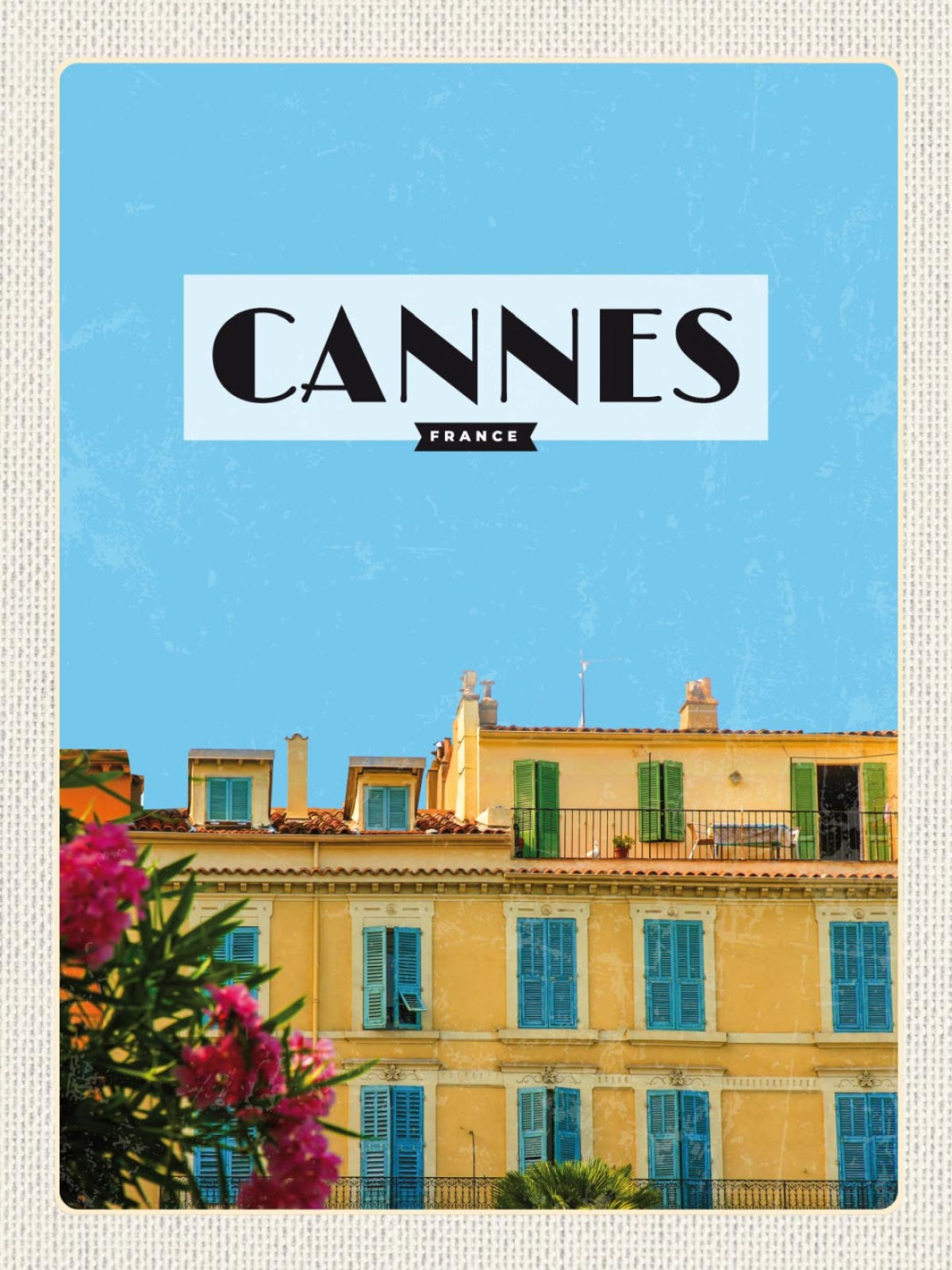 Schild Cannes France Frankreich Stadt Gebäude 12x18 20x30 30x40 Blech od. Holz