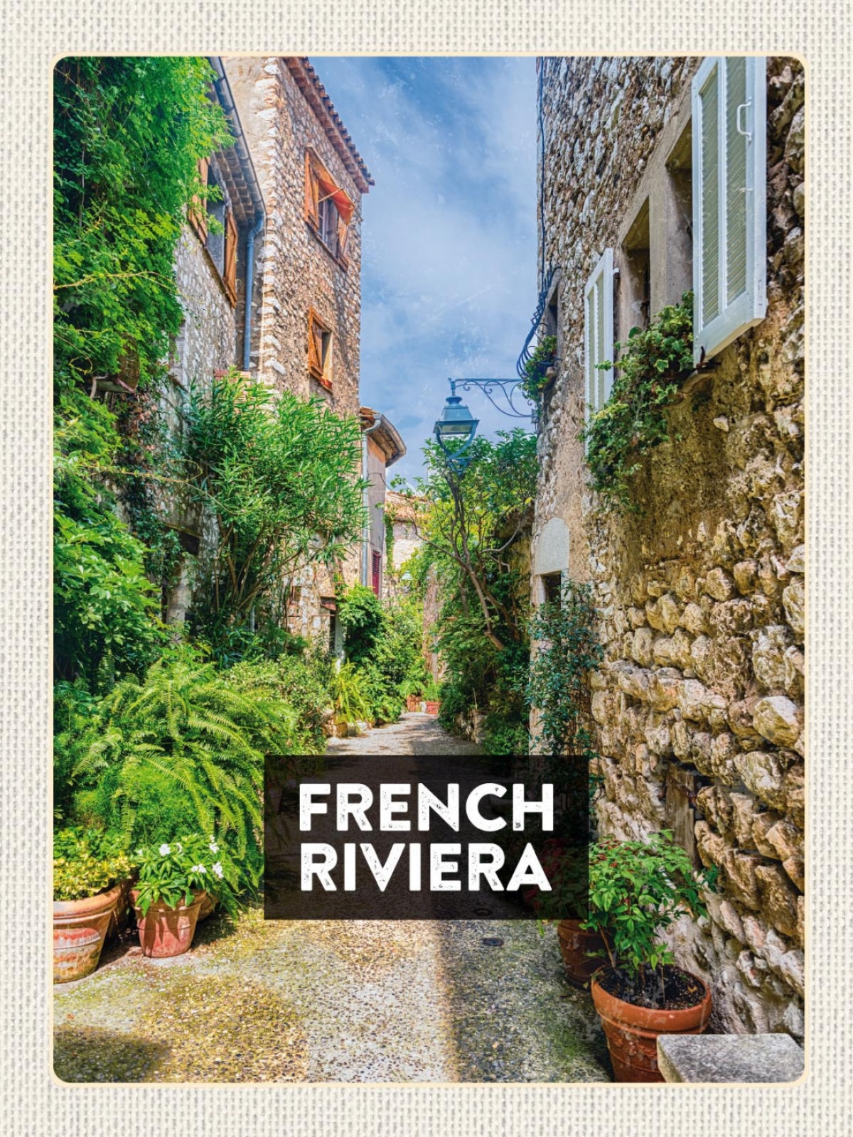 Schild French Rivera Côte d’Azur Frankreich Gasse 12x18 20x30 30x40 Blech/Holz