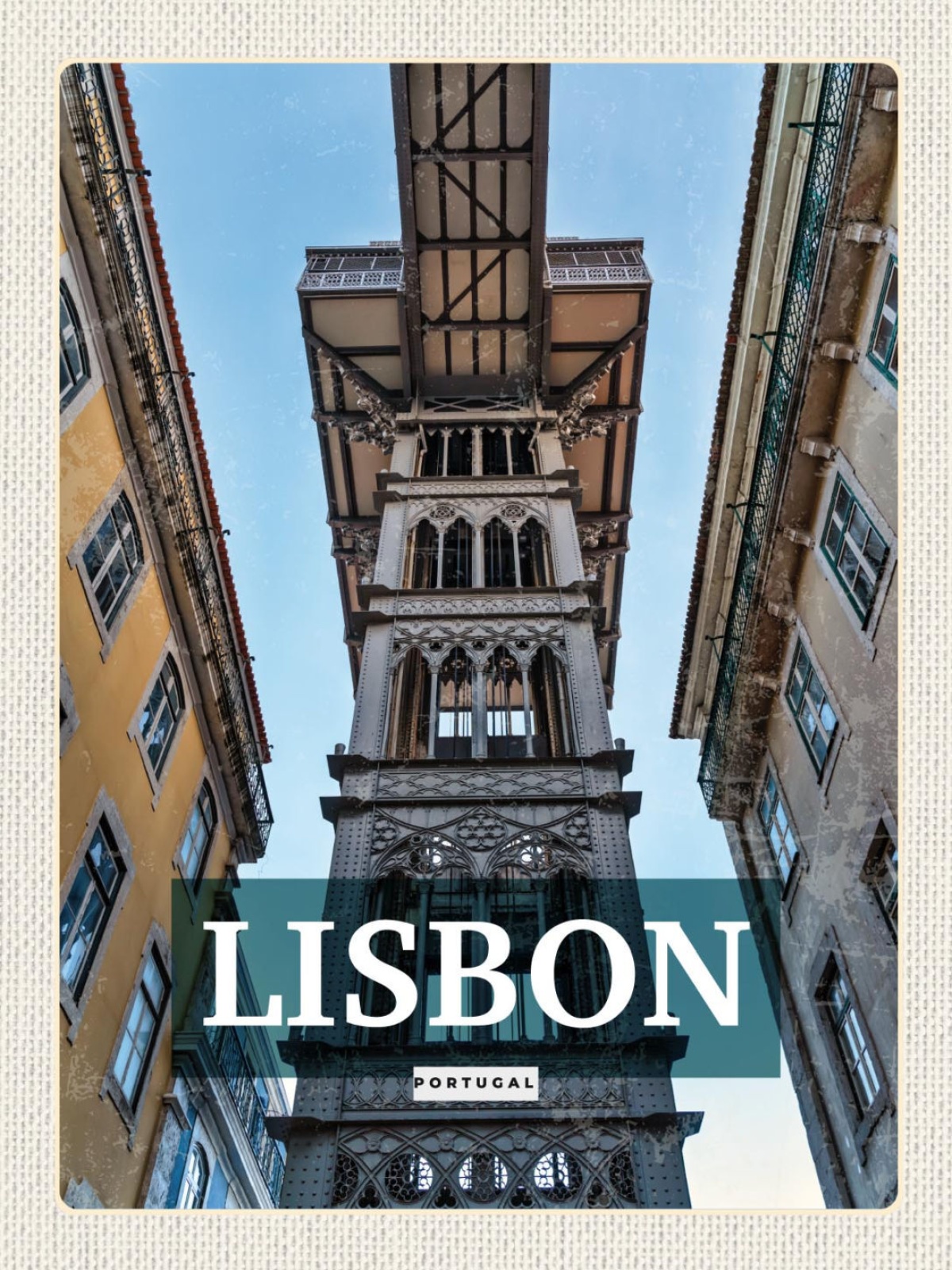 Schild Lisbon Lissabon Portugal Santa Justa Lift 12x18 20x30 30x40 Blech/Holz