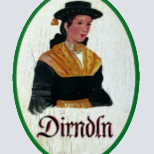 Nostalgie Holzschild Salzburg Dirndln WC Toilette Klo Mädchen Damen Schild