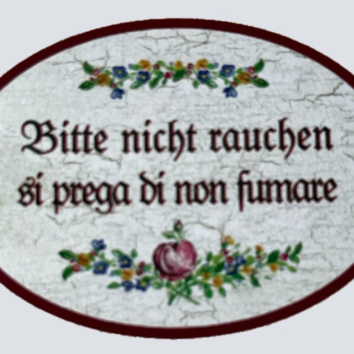 Nostalgie Holzschild Bitte Nicht Rauchen Si Prega Di Non Fumare Zigarette Schild