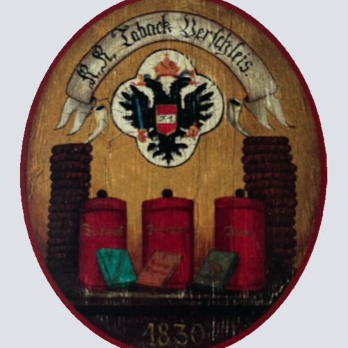 Nostalgie Holzschild Kuk Tabak Stempelverschleiß Trafik Kiosk Zigaretten Schild