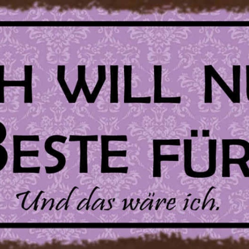 Schild Ich Will Nur Das Beste Für Dich & Das Wäre Ich Liebe 27x10 Blech od.Holz