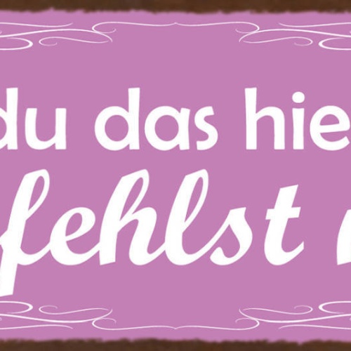 Schild Falls Du Das Hier Liest Du Fehlst Mir Vermissen Liebe 27x10 Blech od.Holz