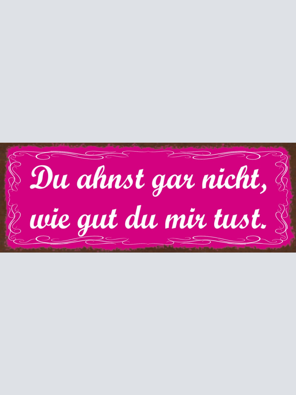 Schild Du Ahnst Gar Nicht Wie Gut Du Mir Tust Liebe Paar 27x10 Blech od.Holz