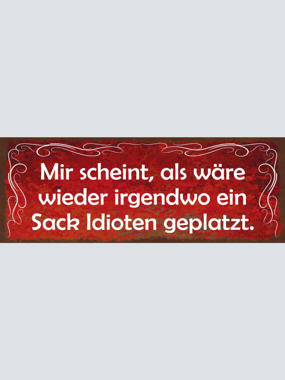 Schild Mir Scheint Als Wäre Wieder Irgendwo Ein Sack Idioten Geplatzt 27x10