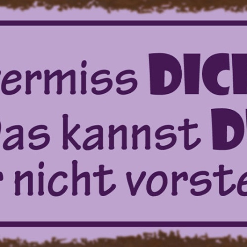 Schild Ich Vermiss Dich So Das Kannst Du Dir Gar Nicht Vorstellen Wie 27x10
