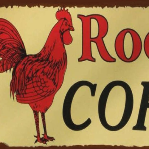 Schild Red Rooster Coffee Rise 'N Shine Café Kaffee Trinken 27x10 Blech od.Holz