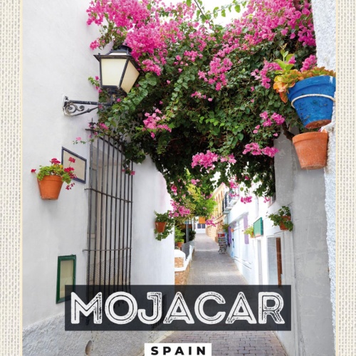 Schild Mojacar Spain Spanien Gasse Stadt 12x18 20x30 30x40 Blech od. Holz