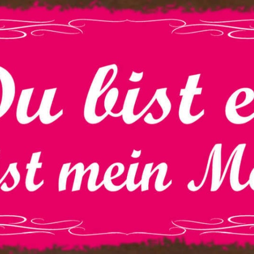 Schild Du Bist Es Du Bist Mein Mensch Liebe Beziehung Paar 27x10 Blech od.Holz