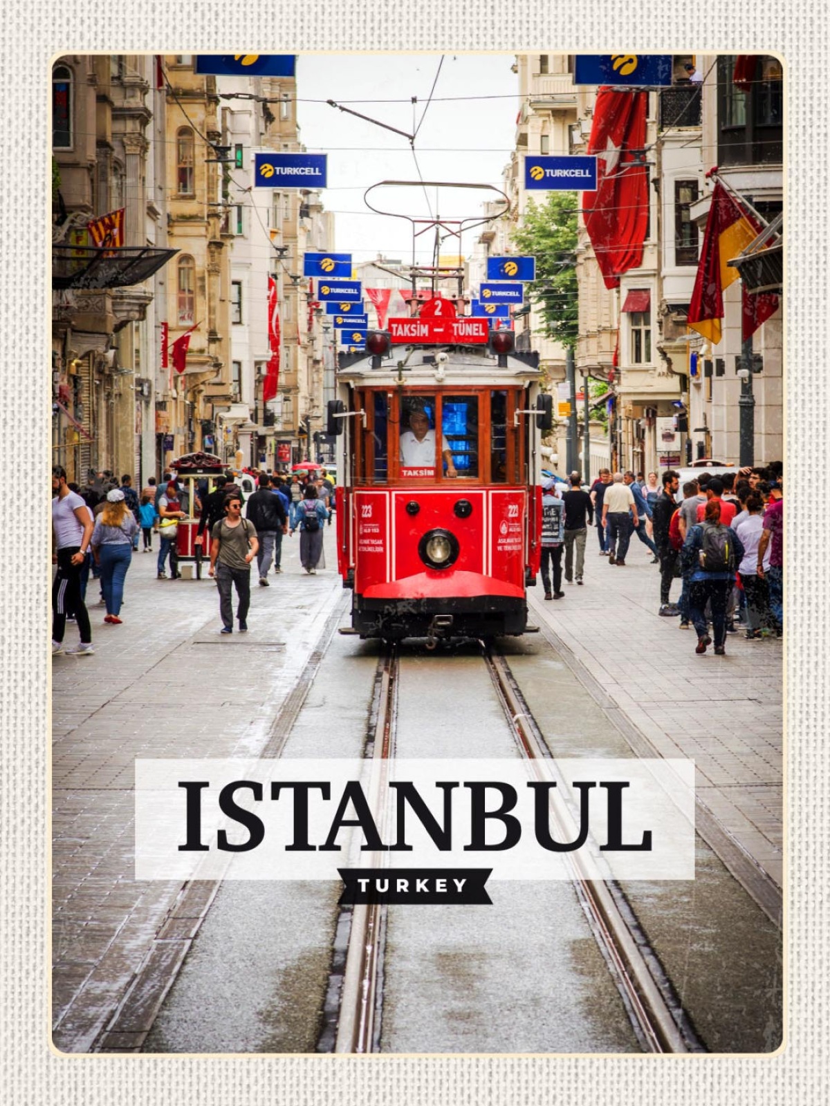 Schild Istanbul Turkey Türkei Straßenbahn 12x18 20x30 30x40 Blech od. Holz