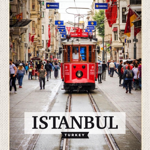 Schild Istanbul Turkey Türkei Straßenbahn 12x18 20x30 30x40 Blech od. Holz