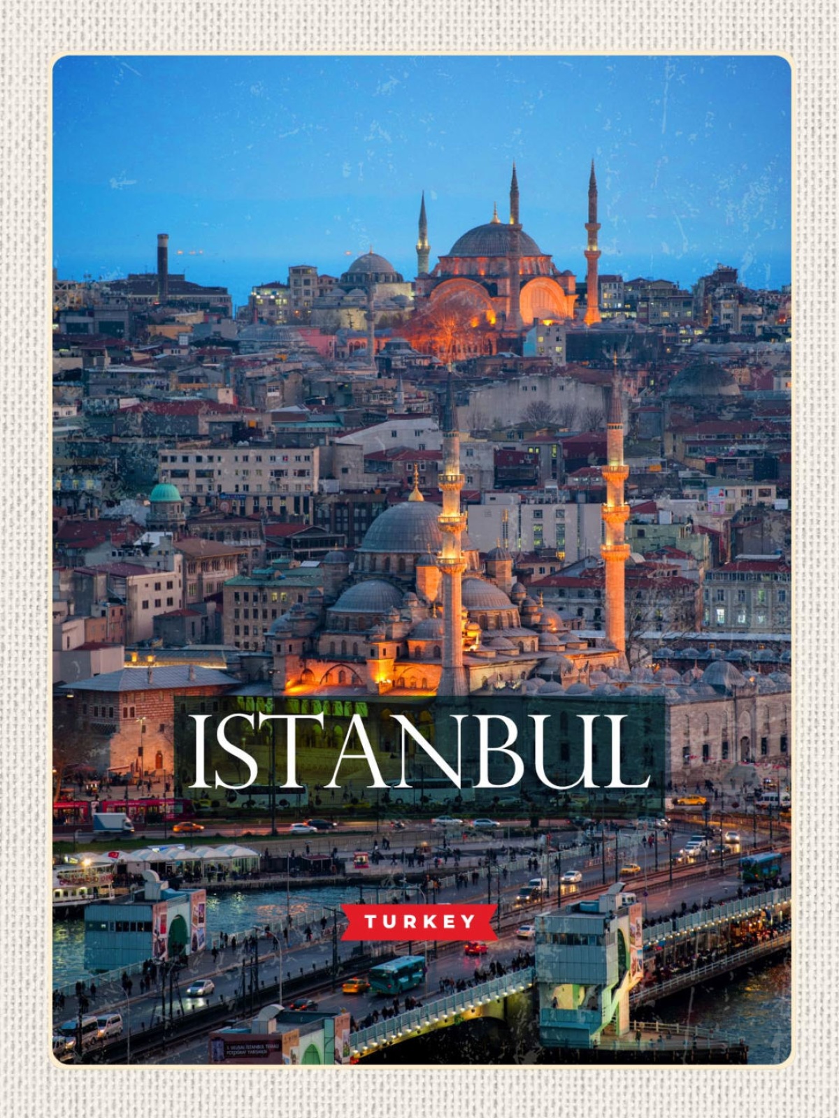 Schild Istanbul Turkey Türkei Stadt Ansicht 12x18 20x30 30x40 Blech od. Holz