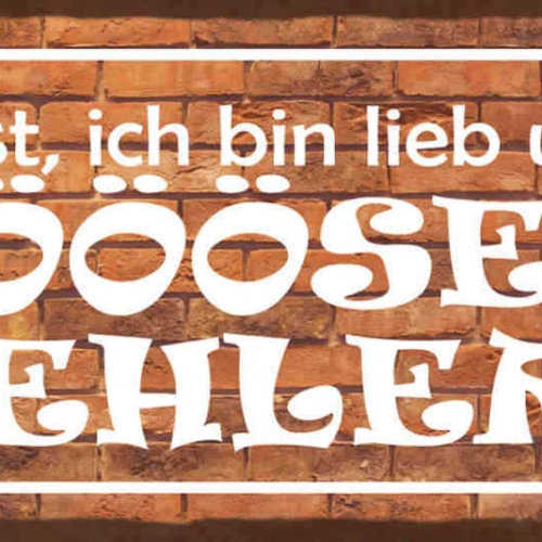 Schild Du Denkst Ich Bin Lieb & Nett Böööser Fehler Böse 27x10 Blech od.Holz