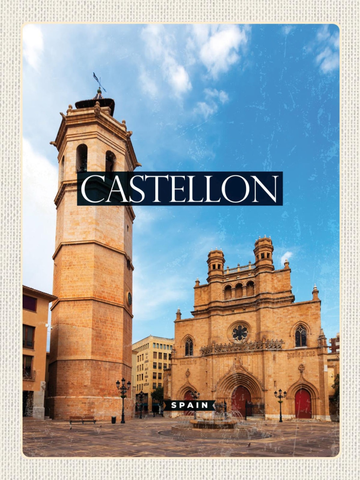 Schild Castellon Spain Spanien Konkathedrale 12x18 20x30 30x40 Blech od. Holz