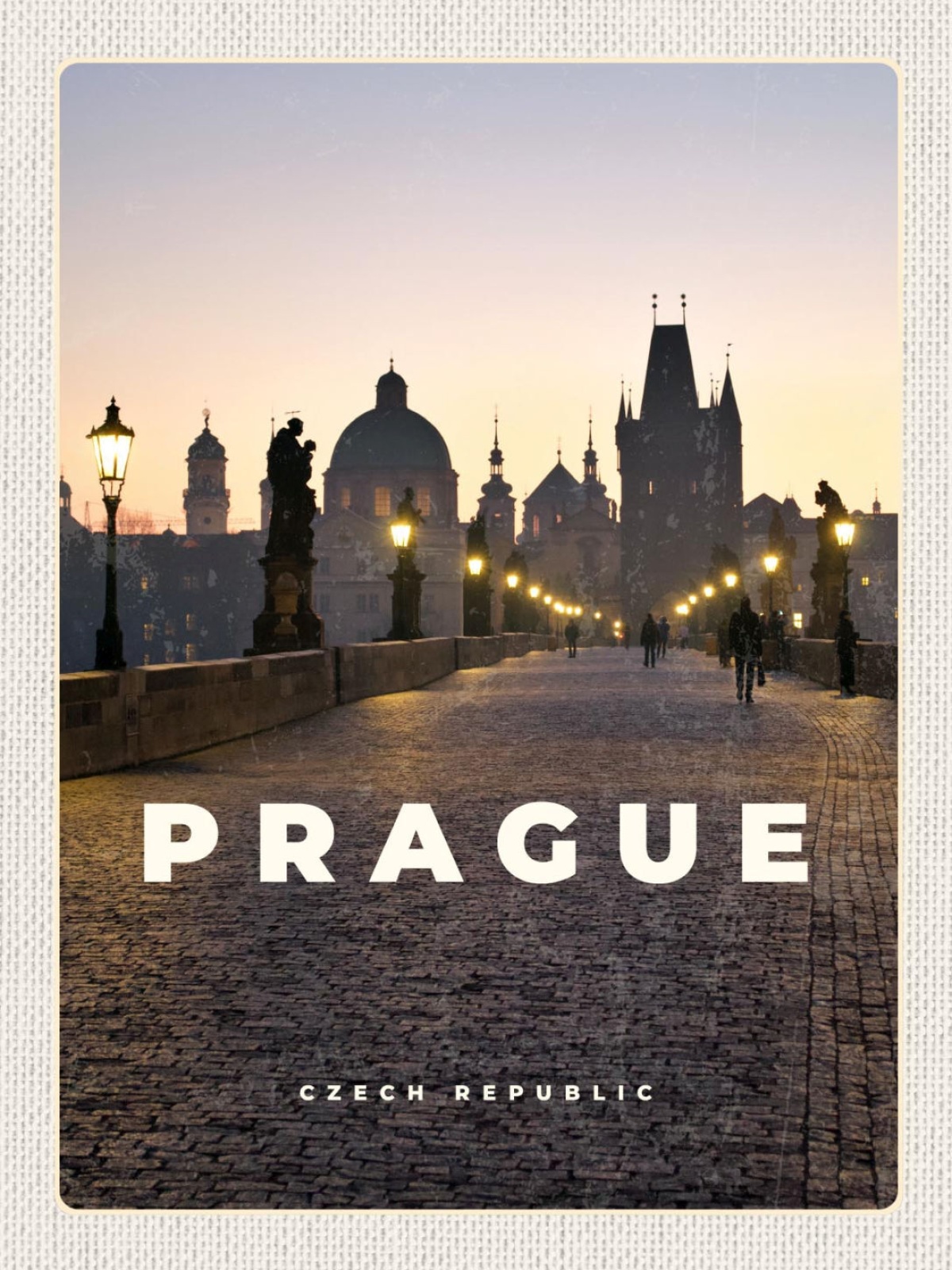 Schild Prague Czech Rep Prag Tschechien Karlsbrücke 12x18 20x30 30x40 Blech/Holz