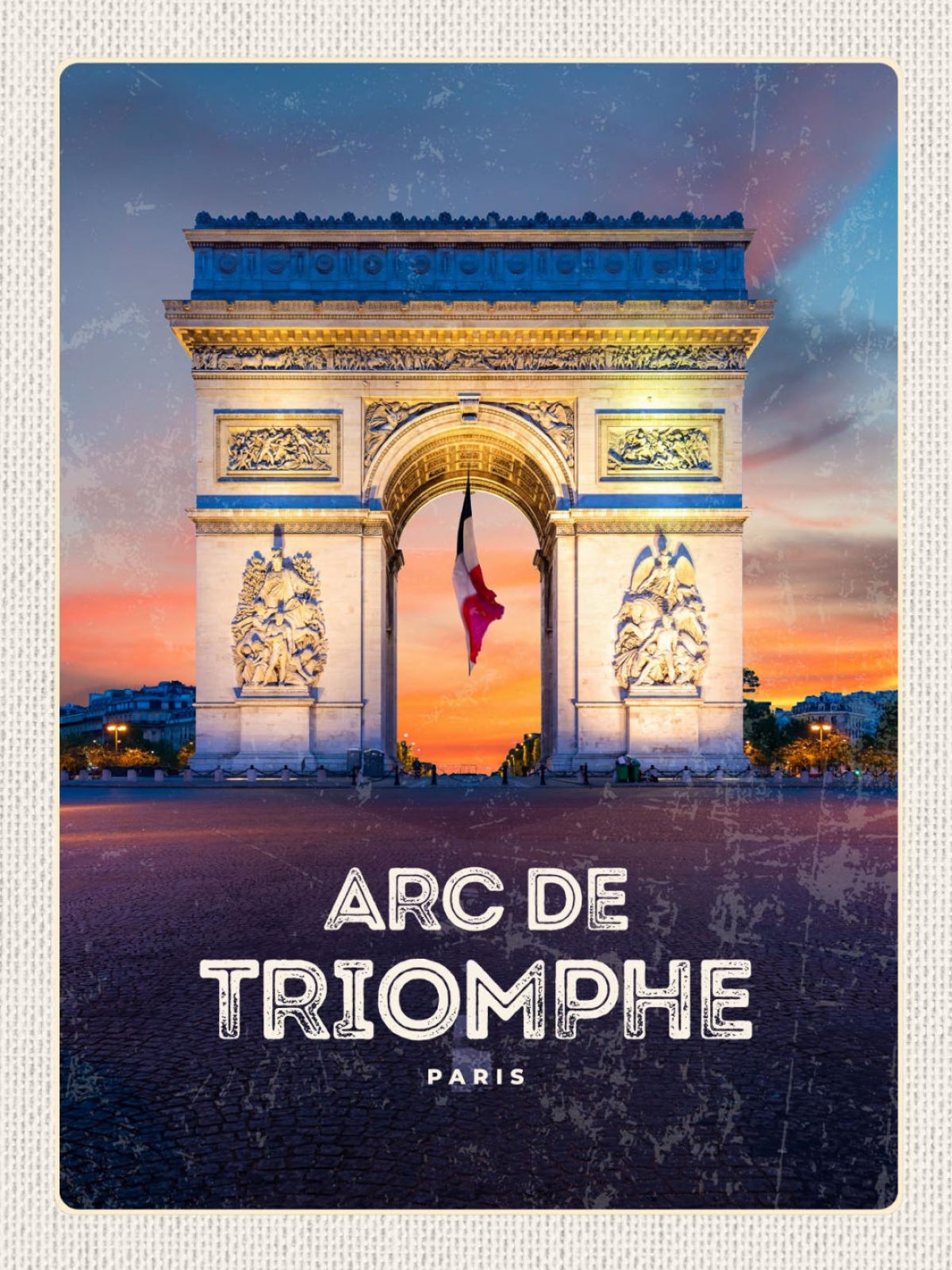 Schild Paris France Frankreich Triumphbogen 12x18 20x30 30x40 Blech od. Holz