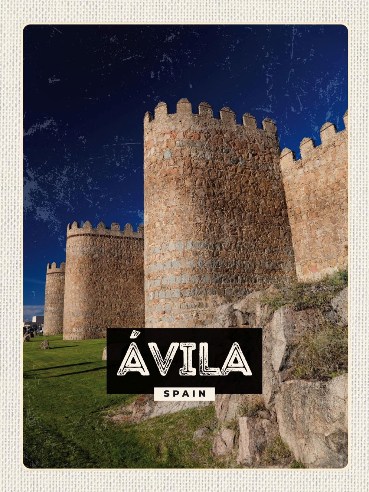 Schild Ávila Spain Spanien Stadt Mauern 12x18 20x30 30x40 Blech/Holz