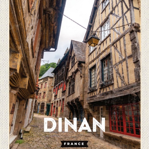 Schild Dinan France Frankreich Stadt 12x18 20x30 30x40 Blech od. Holz