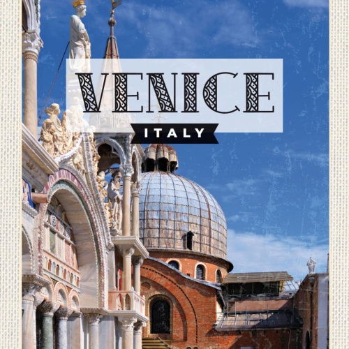 Schild Venice Italy Venedig Italien Markusdom 12x18 20x30 30x40 Blech od. Holz