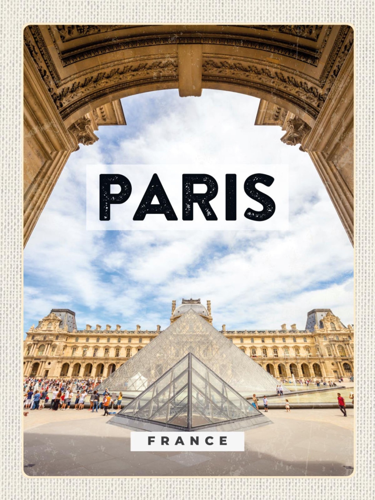 Schild Paris Frankreich Louvre Museum Kunst 12x18 20x30 30x40 Blech od. Holz