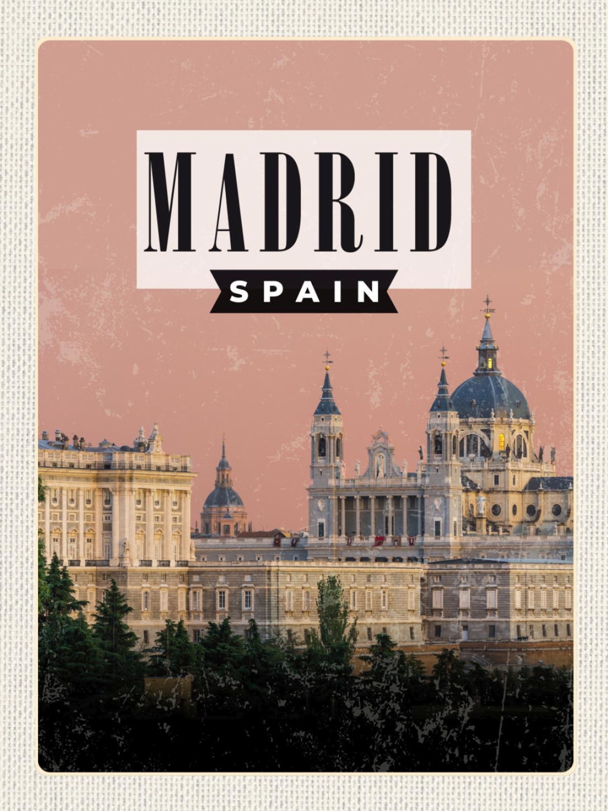 Schild Madrid Spain Spanien Almudena Kathedrale 12x18 20x30 30x40 Blech od. Holz