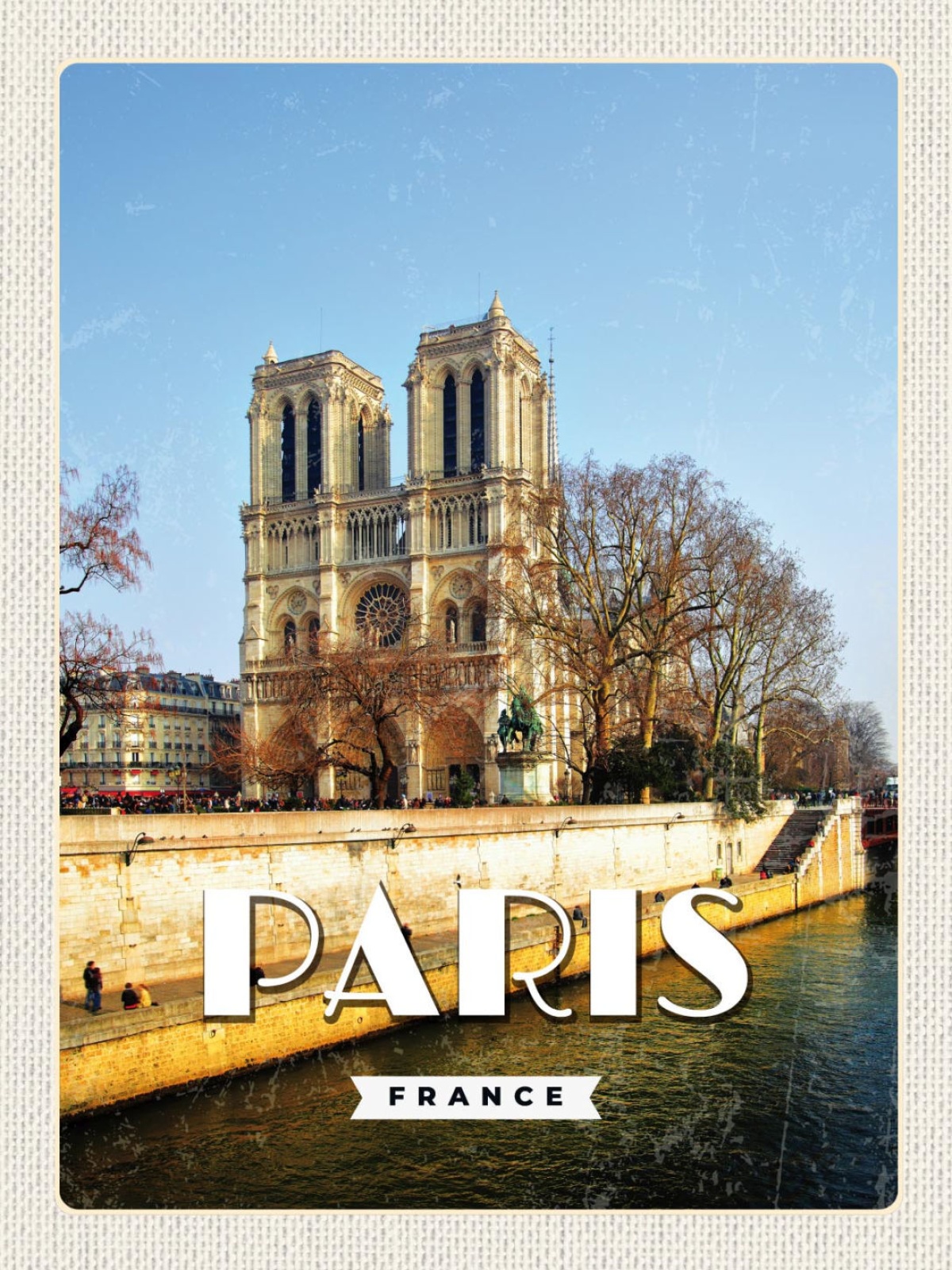 Schild Paris France Frankreich Notre-Dame 12x18 20x30 30x40 Blech od. Holz