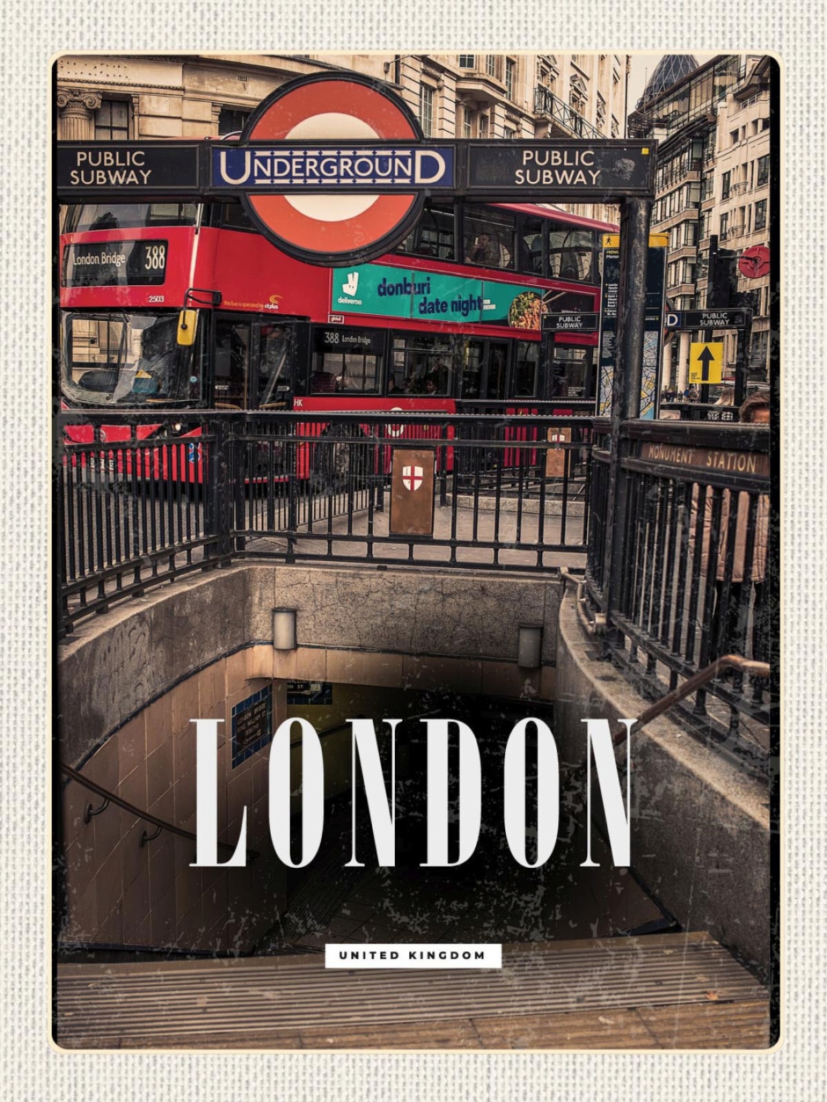 Schild London United Kingdom Underground Subway GB 12x18 20x30 30x40 Blech/Holz