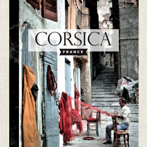 Schild Corsica France Korsika Frankreich Stadt 12x18 20x30 30x40 Blech od. Holz