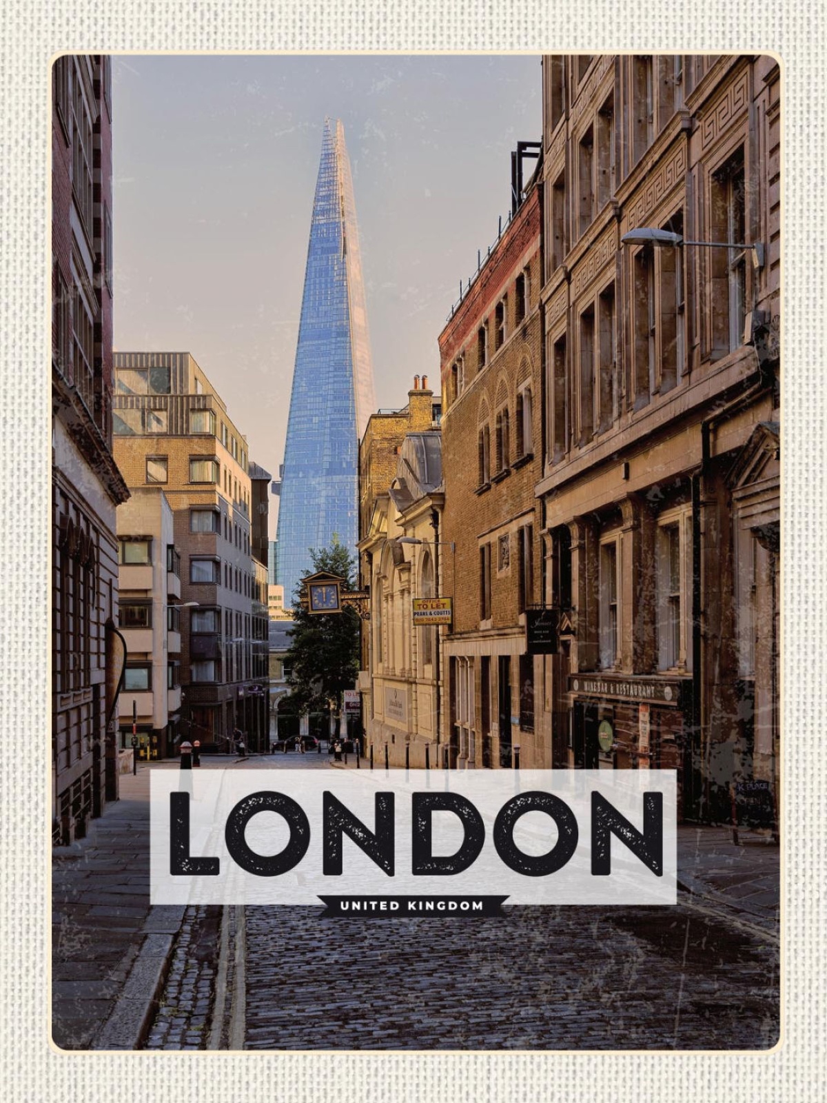 Schild London United Kingdom The Shard Gasse GB 12x18 20x30 30x40 Blech/Holz