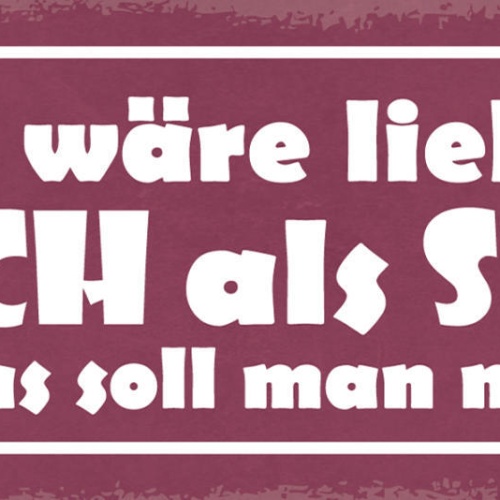 Schild Ich Wäre Lieber Reich Als Sexy Aber Was Soll Man Machen 27x10