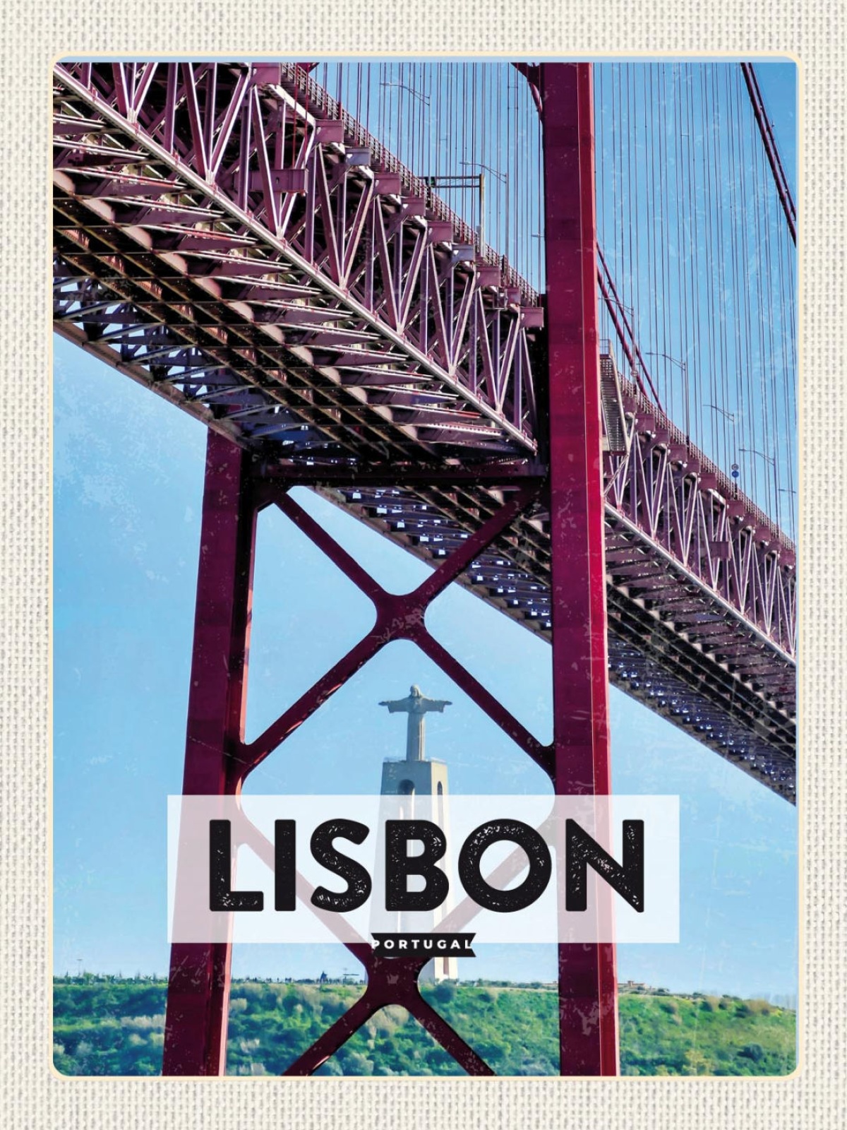 Schild Lisbon Lissabon Portugal Brücke d. 25. April 12x18 20x30 30x40 Blech/Holz