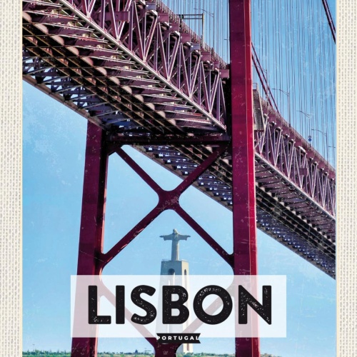 Schild Lisbon Lissabon Portugal Brücke d. 25. April 12x18 20x30 30x40 Blech/Holz