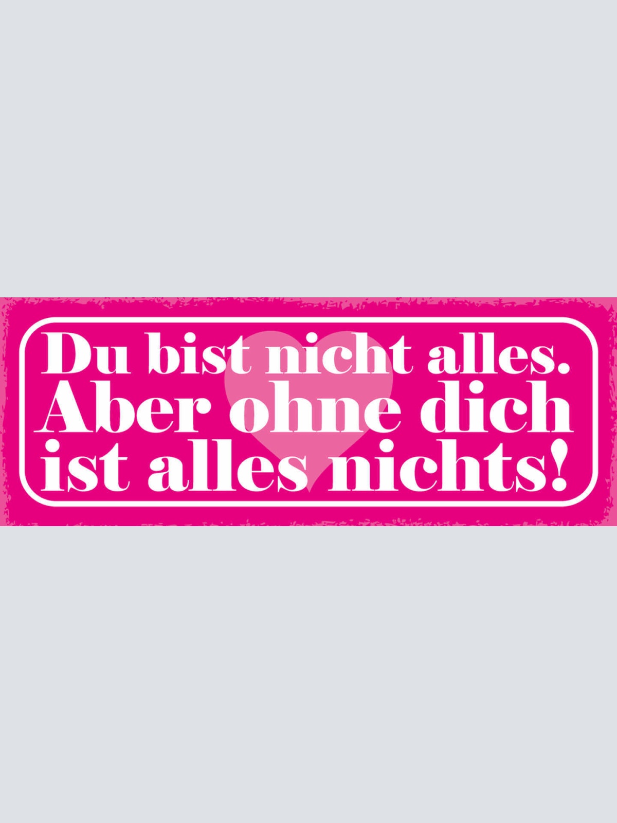 Schild Du Bist Nicht Alles Aber Ohne Dich Ist Alles Nichts 27x10 Blech od.Holz