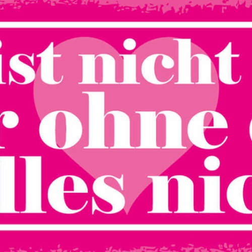 Schild Du Bist Nicht Alles Aber Ohne Dich Ist Alles Nichts 27x10 Blech od.Holz