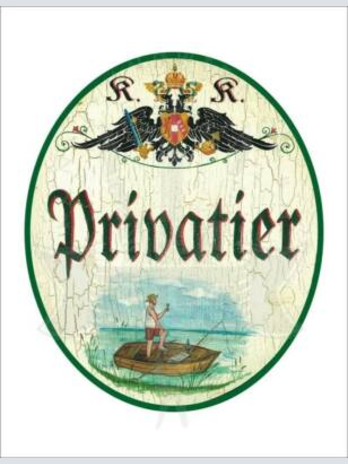 Kuk nostalgie holzschild - privatier - boot angler th