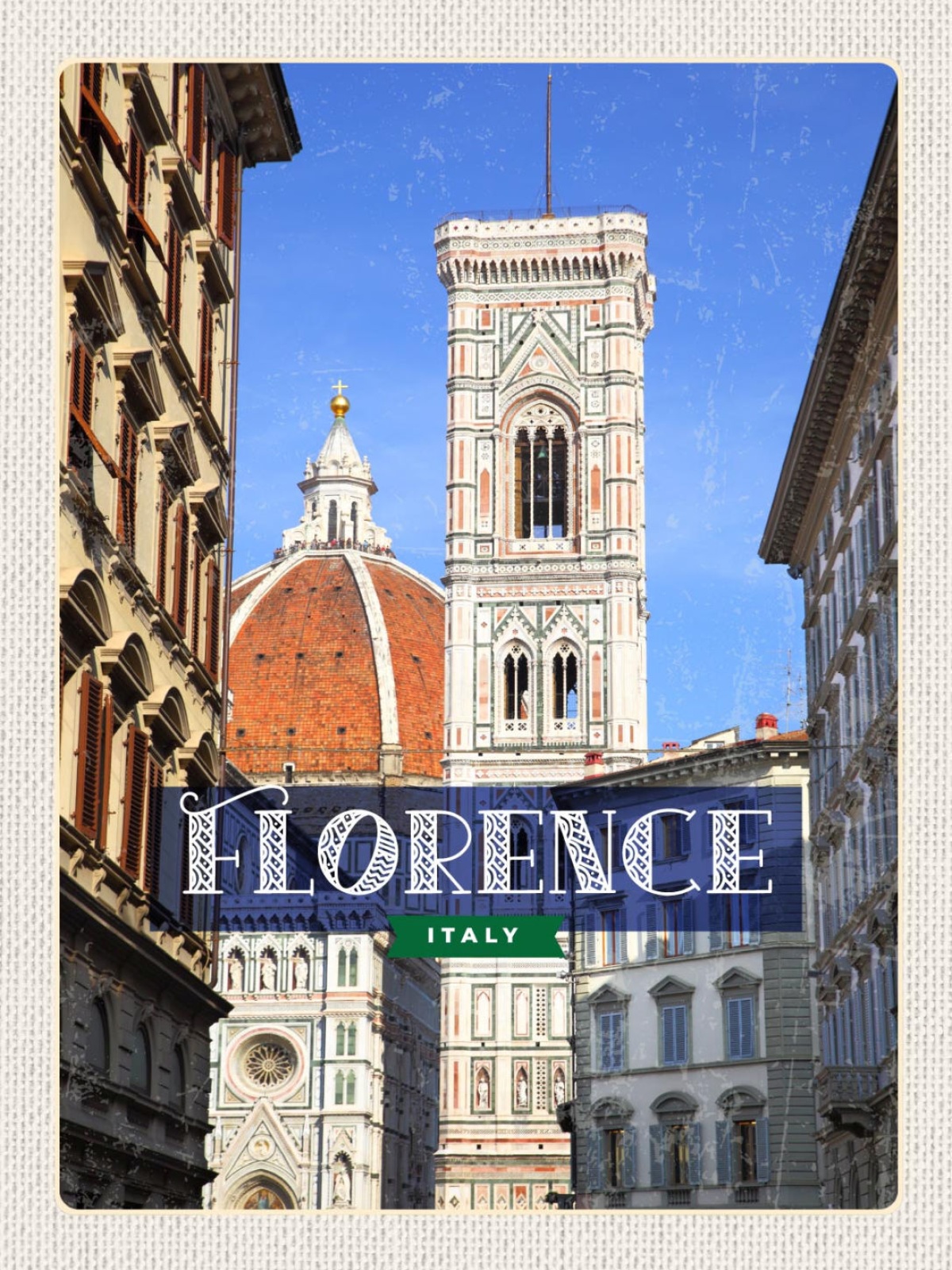 Schild Florence Italy Florenz Italien Dom Turm 12x18 20x30 30x40 Blech od. Holz