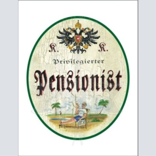 Kuk nostalgie holzschild - privilegierter pensionist - urlaub strand th