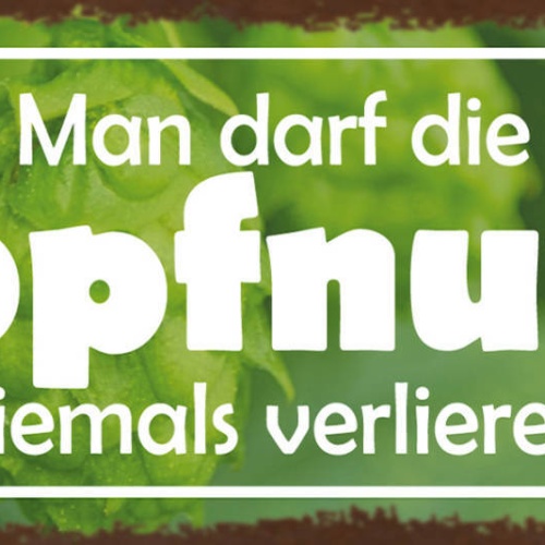 Schild Man Darf Die Hopfnung Nicht Verlieren Bier Alkohol 27x10 Blech od.Holz