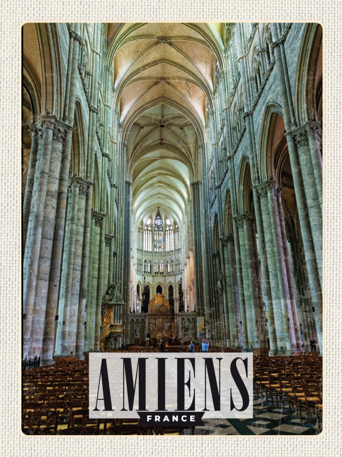 Schild Amiens France Frankreich Kathedrale 12x18 20x30 30x40 Blech od. Holz