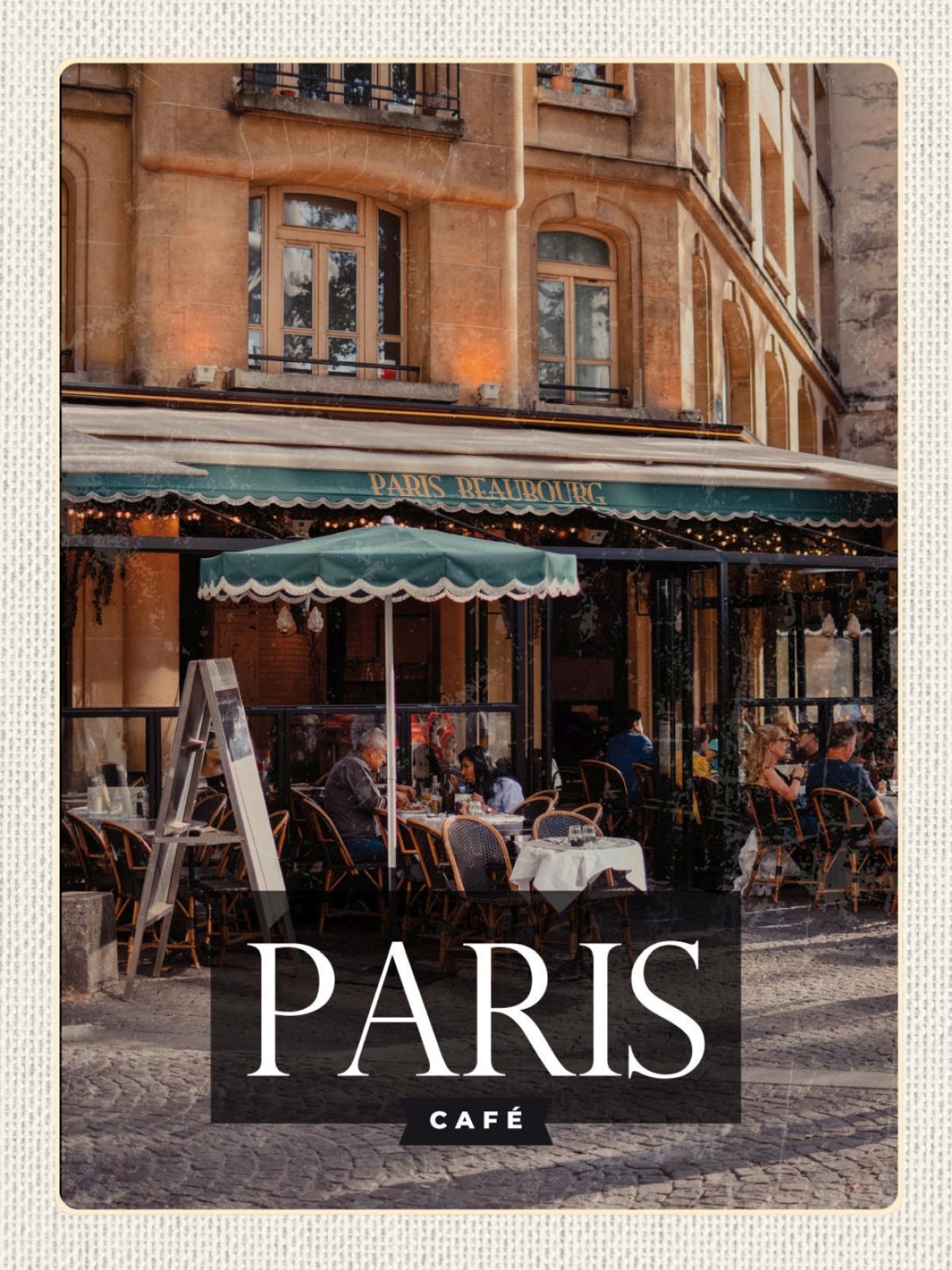 Schild Paris Café Frankreich Kaffeehaus Stadt 12x18 20x30 30x40 Blech/Holz