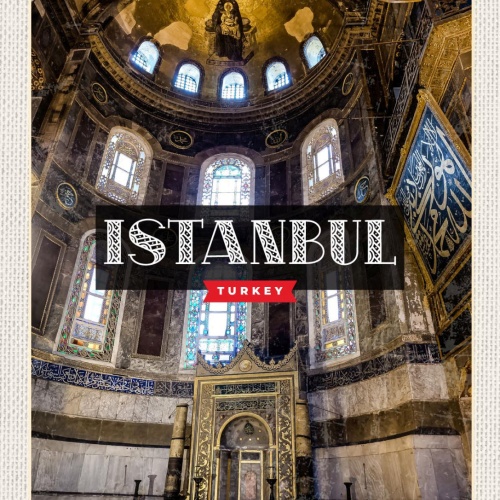 Schild Istanbul Turkey Türkei Hagia Sophia 12x18 20x30 30x40 Blech od. Holz