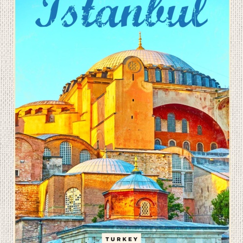 Schild Istanbul Turkey Türkei Hagia Sophia 12x18 20x30 30x40 Blech od. Holz