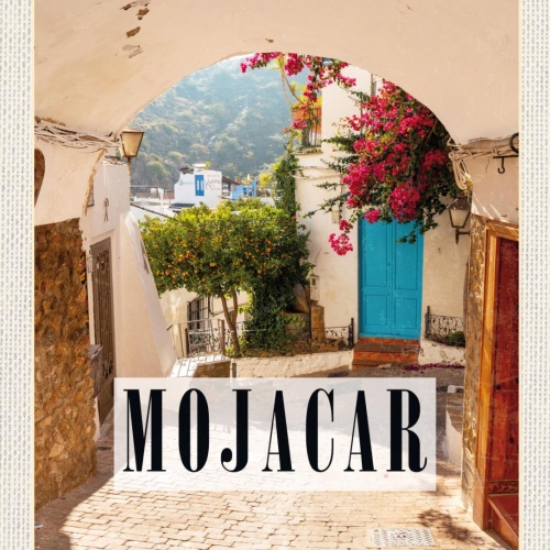 Schild Mojacar Spain Spanien Gasse Stadt 12x18 20x30 30x40 Blech od. Holz