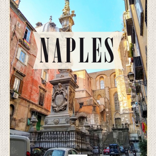 Schild Naples Italy Neapel Italien Stadt 12x18 20x30 30x40 Blech od. Holz