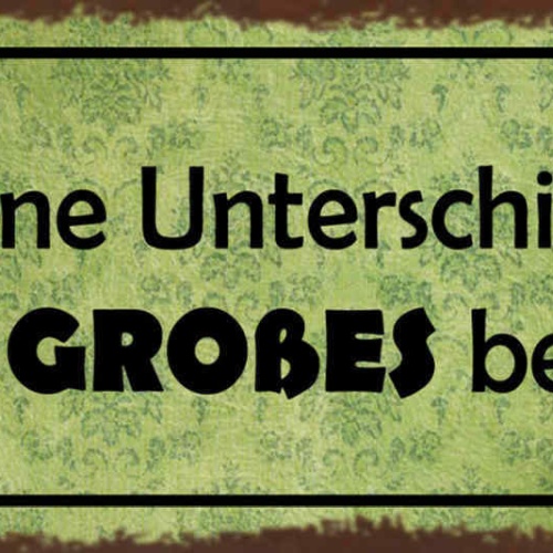 Schild Kleine Unterschiede Können Großes Bewirken Änderung 27x10 Blech od.Holz