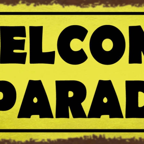 Schild Welcome To Paradise Willkommen Im Paradies 27x10 Blech od.Holz